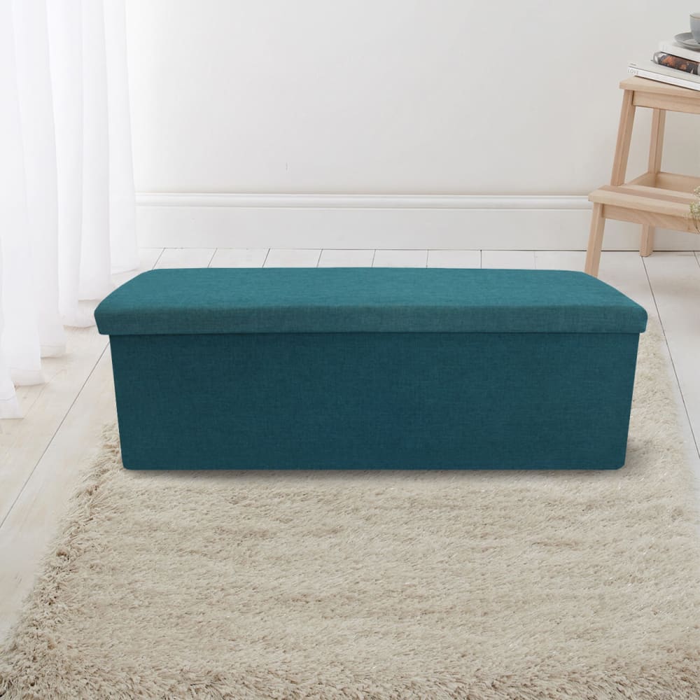 Pouf contenitore con coperchio in fibra di legno e tessuto