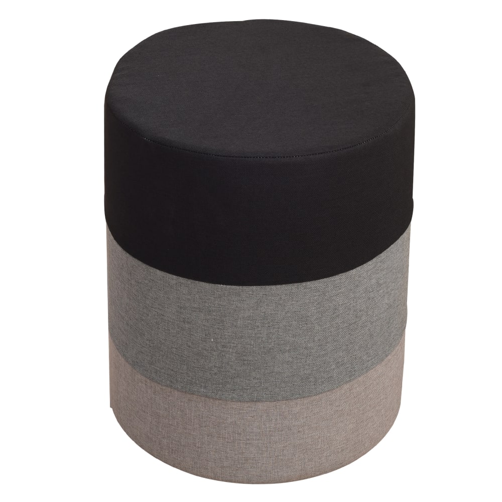 Pouf poggiapiedi in tessuto e fibra di legno grigio - Mobili