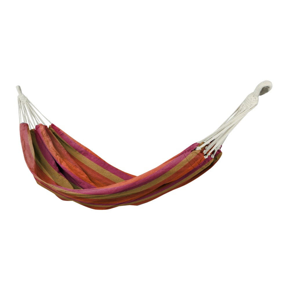 Hamac de jardin camping capacité 200 kg en polyester orange
