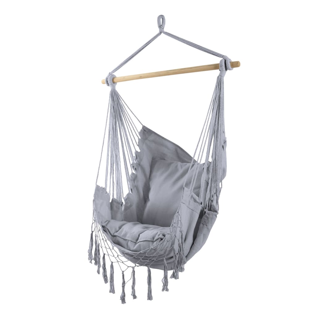 Sedia sospesa con cuscini imbottiti in cotone grigio - Modello Esotico - Grigio - PES - Poliestere
