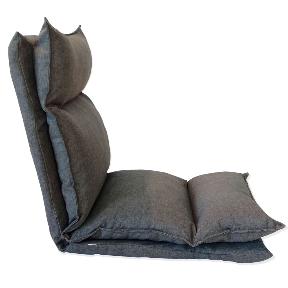 Siège de sol rembourré en métal et polyester gris - Maisons du Monde