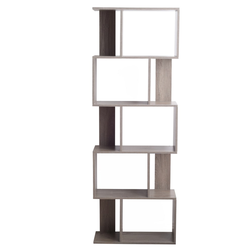 Mobili Rebecca Bücherregal mit 5 Fächern aus MDF, grau gebleicht style modern - Spanplatte