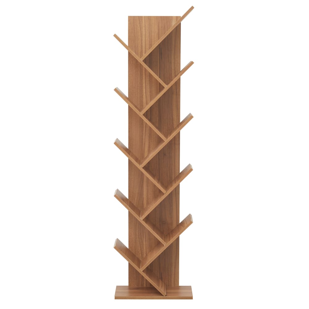 Bibliothèque avec 10 étagères couleur chêne brun