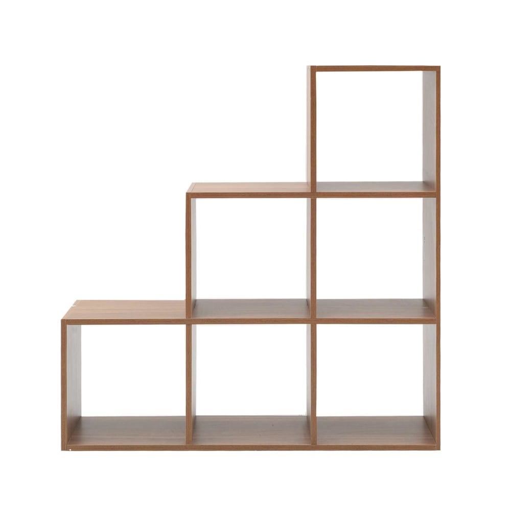 Mobili Rebecca Bücherregal mit 6 Fächern aus MDF, Farbe eichenbraun style modern - Spanplatte