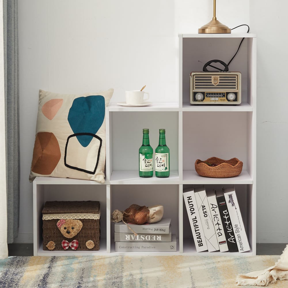 Librería de escalera con 6 cubos de mdf blanca - Maisons du Monde