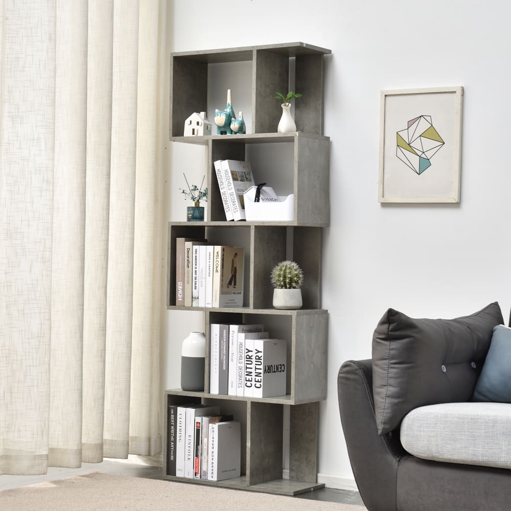 Bücherregal mit 5 Fächern aus MDF, grau - Maisons Du Monde