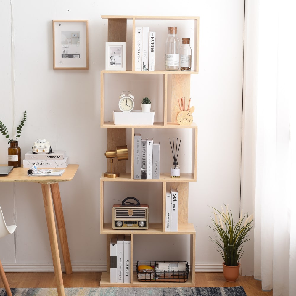 Biblioteca con 5 estantes de mdf color roble claro - Maisons du Monde