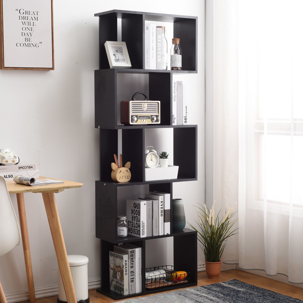 Bücherregal mit 5 Fächern aus MDF, schwarz - Maisons Du Monde