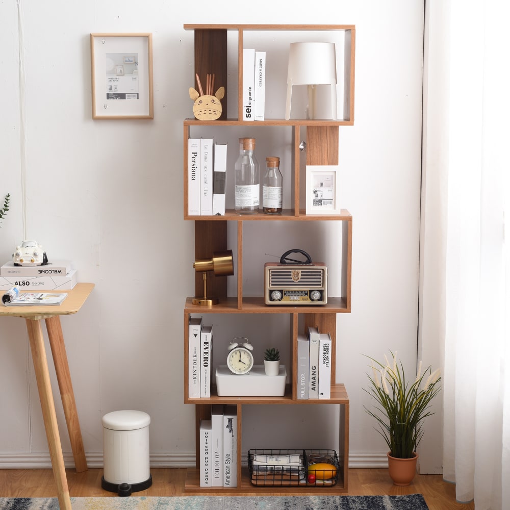 Bibliothèque avec 5 étagères couleur marron chêne - Maisons du Monde