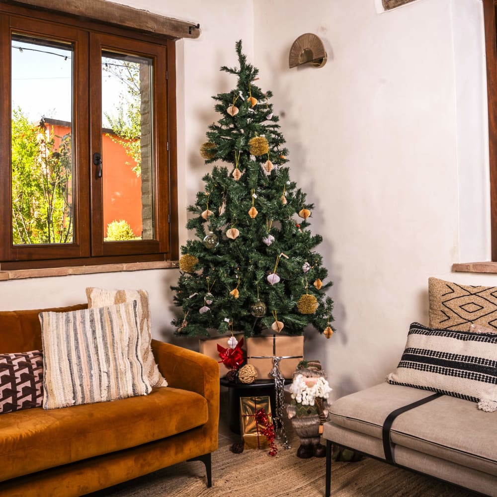 Albero di natale artificiale 180 cm in pvc e metallo verde -
