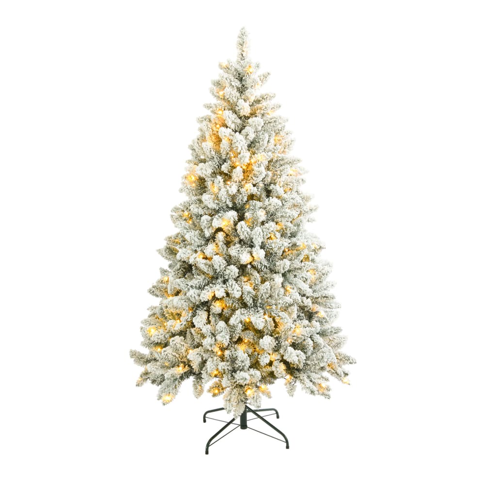 Árbol de navidad con 400 luces de pvc verde y blanco alt. 210 cm
