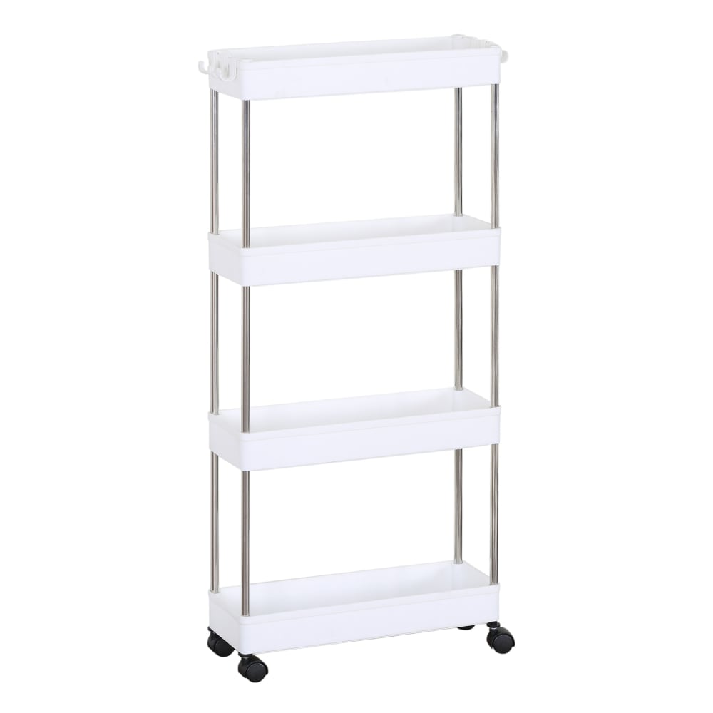 Carro de cocina con ruedas 40x13x85 cm plástico blanco