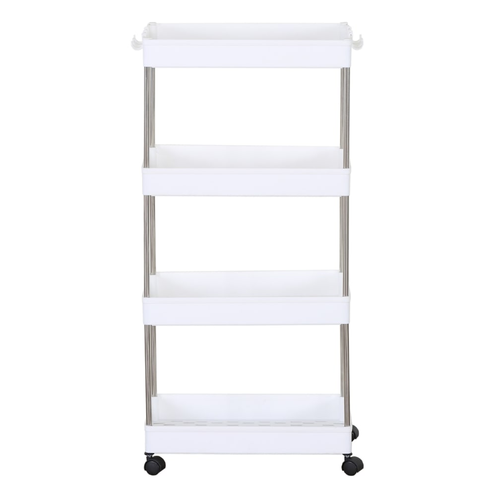 Carrello da cucina con ruote 85x40x23 cm in plastica bianco - Bianco - Resina