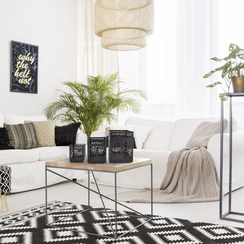 Lot de 3 bougeoirs marocains en métal noir - Maisons du Monde