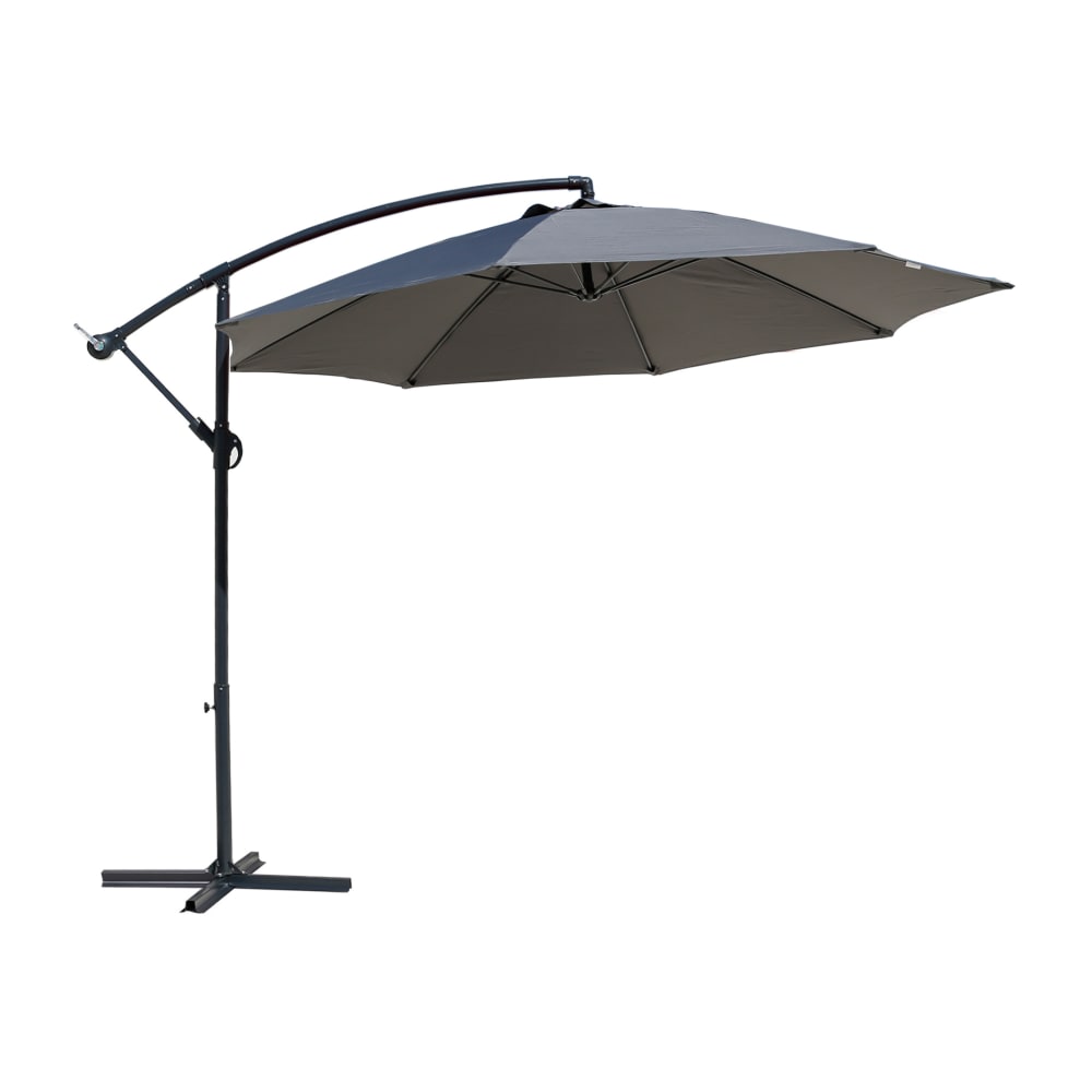 Mobili Rebecca Sonnenschirm mit dezentralem Mast, 3x3 m, Stahl und Polyester, grau style modern - Metall