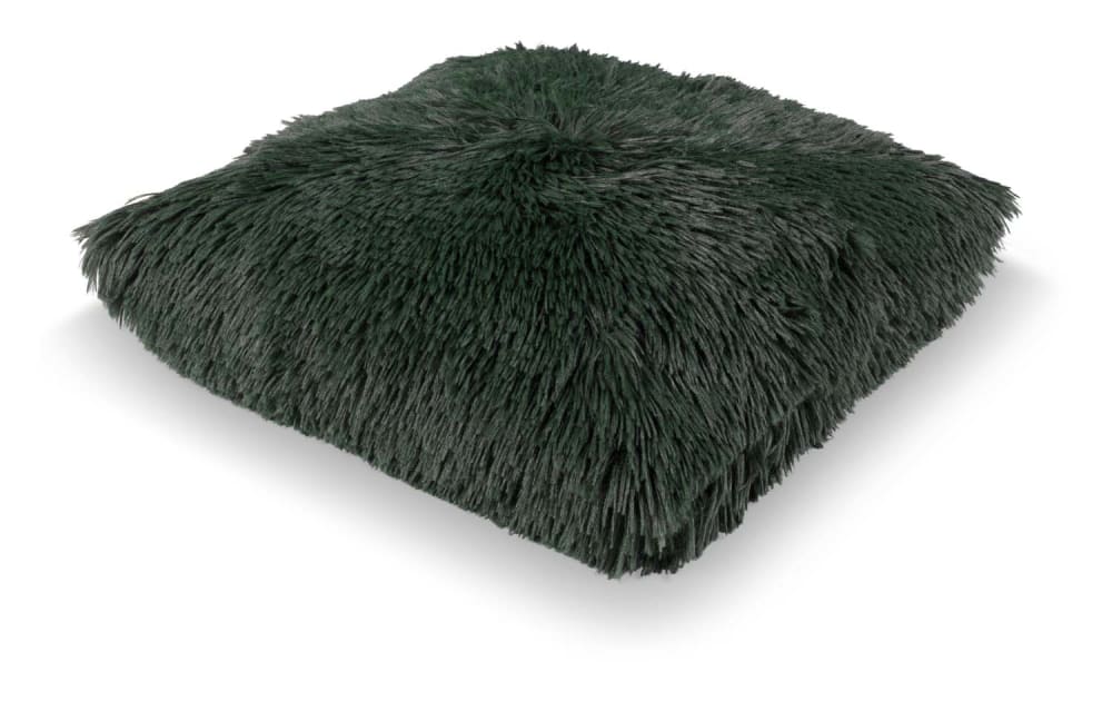 Housse de coussin vert fausse fourrure-45x45 cm uni — vue 3