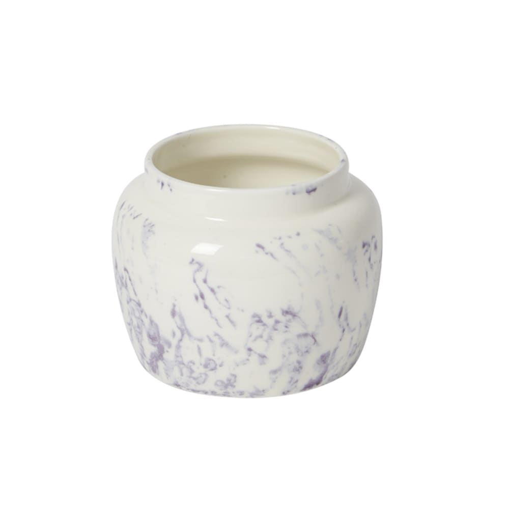 Cache-pot en céramique blanc et violet d15 — Beyit