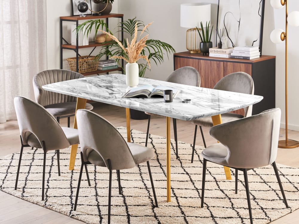 Esszimmertisch 8 Personen aus Mdf-platte, weiß - Maisons Du Monde