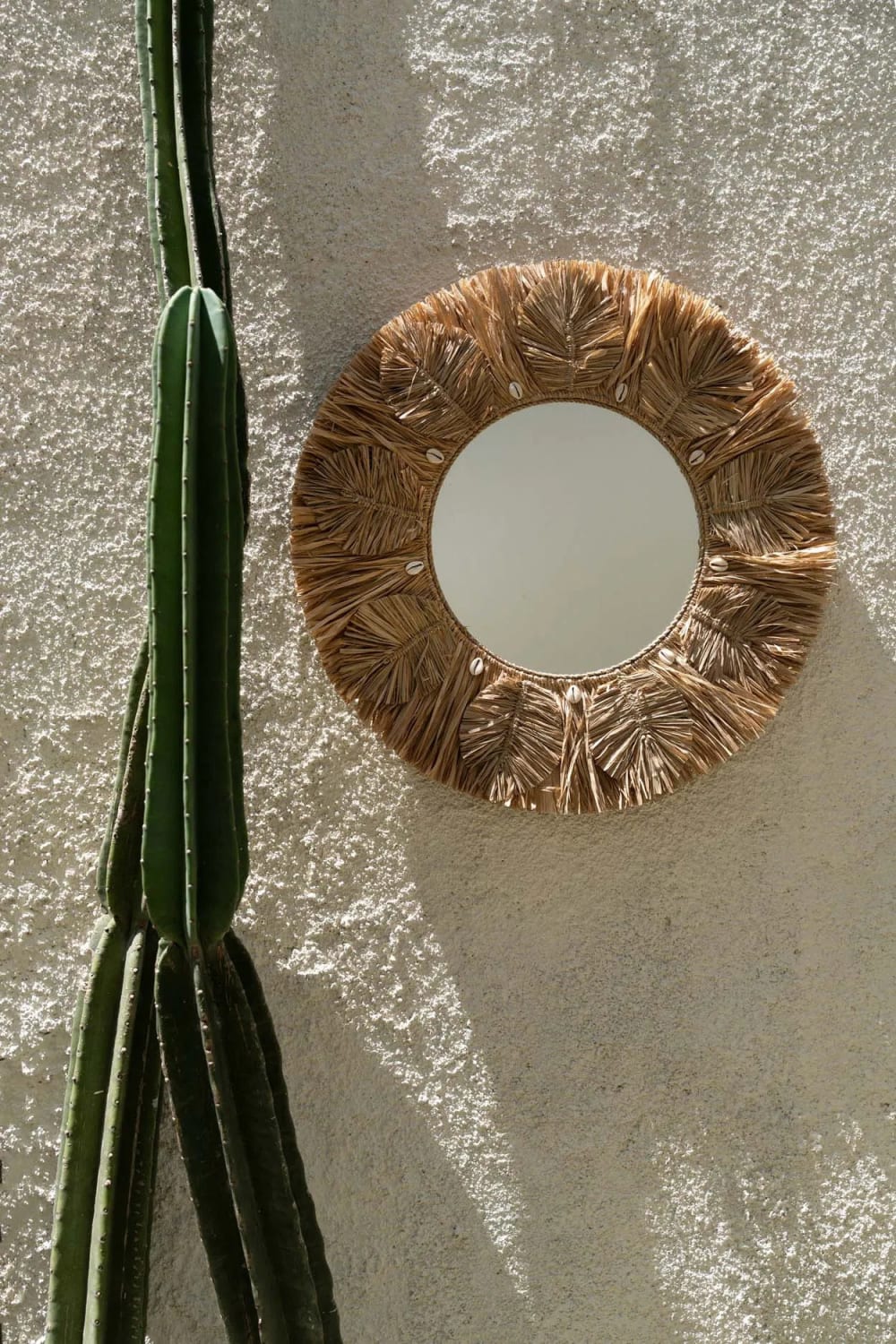 Miroir raphia marron 60x5x60cm - Maisons du Monde
