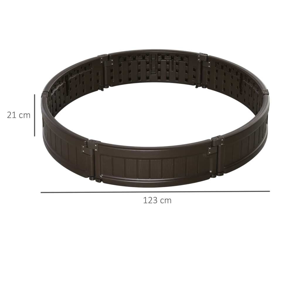 Base per orto rialzata rotonda in plastica marrone - Outsunny