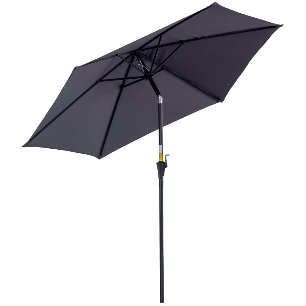 Ombrellone da giardino con apertura a manovella 2.6x2.4m - Grigio - PES - Poliestere