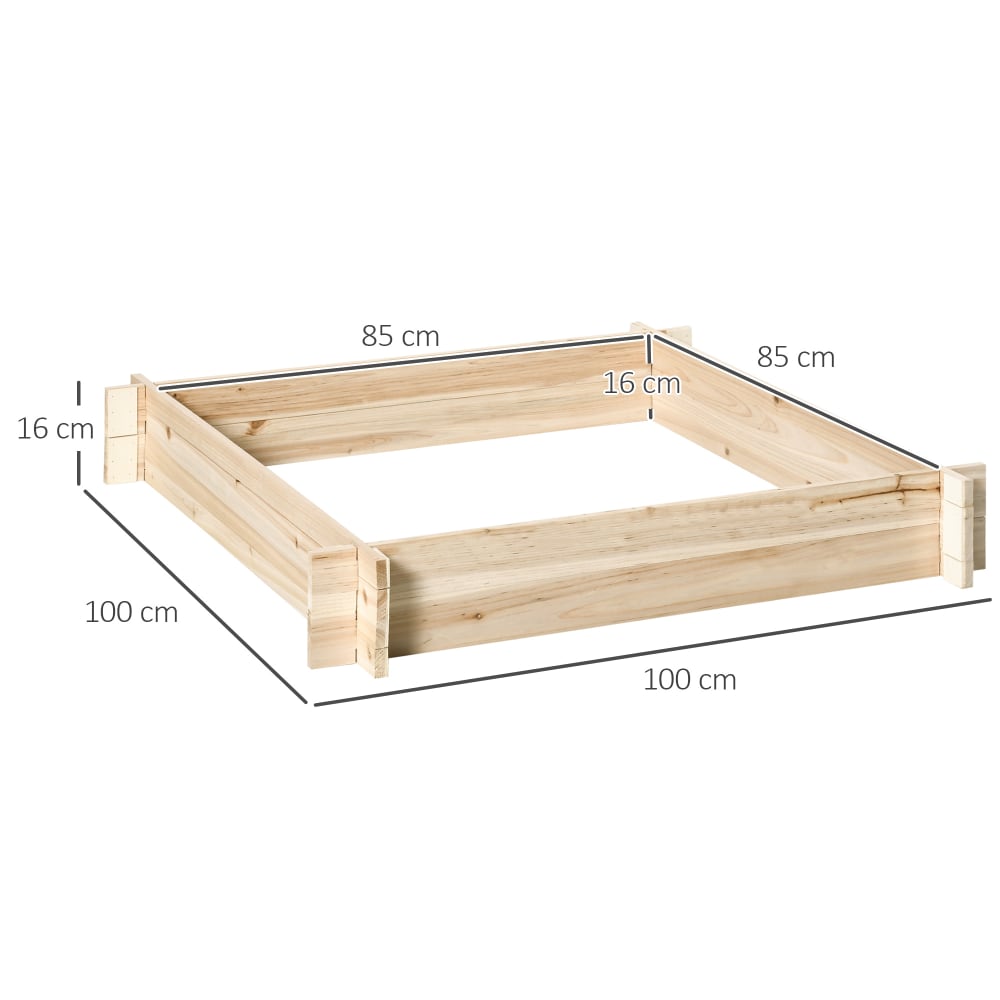 Letto per orto e giardino in legno montaggio senza viti 1x1m -