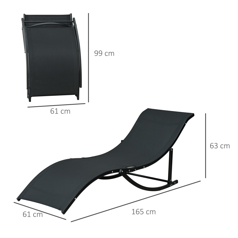 Set 2 sdraio da giardino pieghevoli in alluminio e textilene -