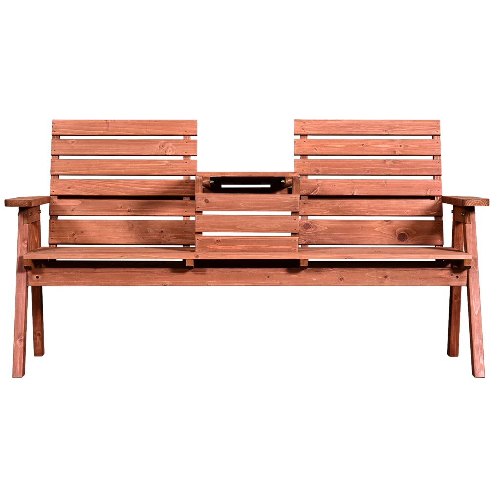 Panchina da esterni impermeabile in legno di abete beige -