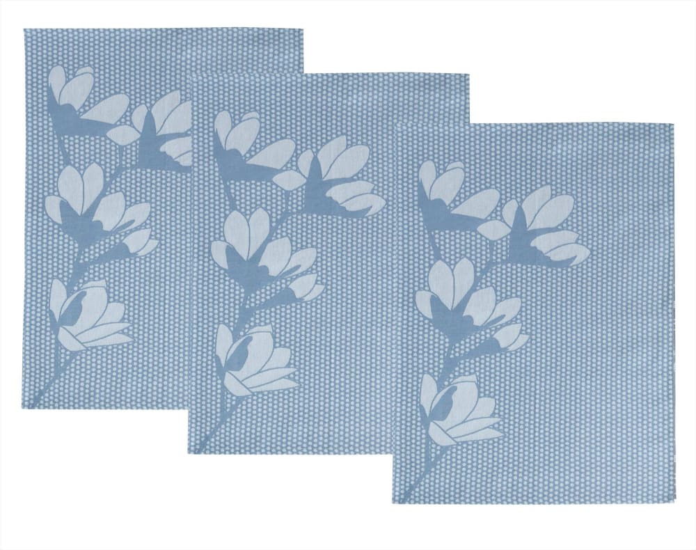 Lot de 3 torchons en coton 230 g/m² bleu 50x70cm