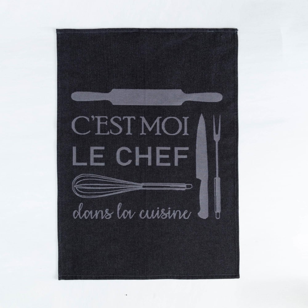 Lot de 3 torchons en coton 230 g/m² gris charbon 50x70cm Lot de 3 torchons en coton 230 g/m² gris charbon 50x70cm