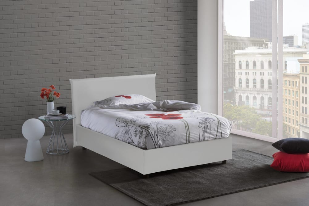 Doppelbett aus Kunstleder weiß 140x190 cm - Maisons Du Monde