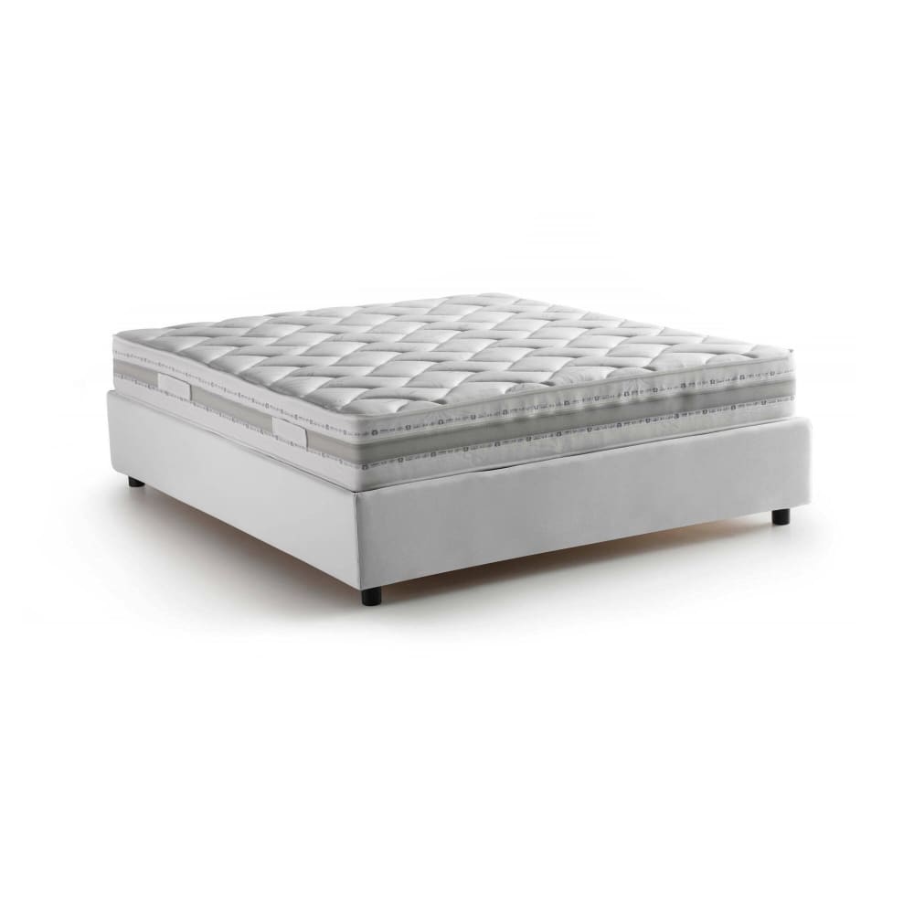 Talamo Italia Doppelbett aus Stoff weiß 140x200 cm style modern Öko-Tex Zertifikat - Holz