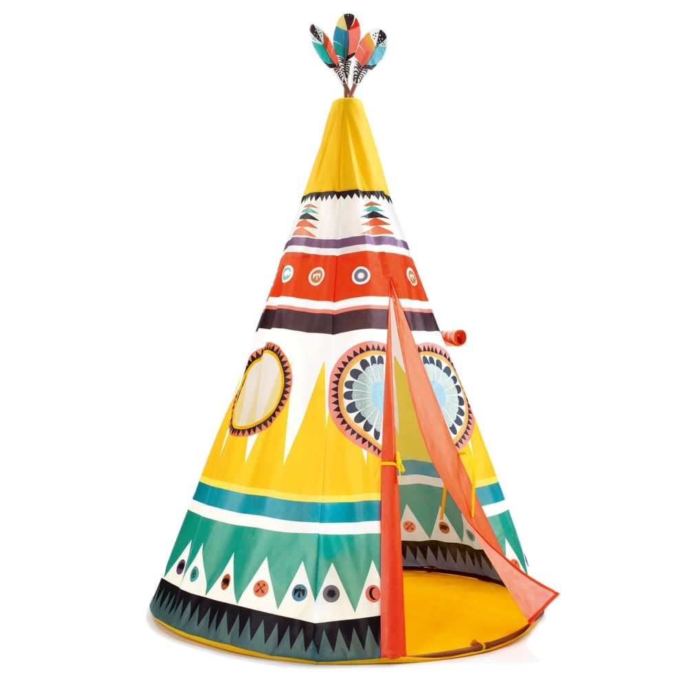 Djeco Tente en tissu - Tipi Indien style contemporain Multicolore Pes - Polyester - 110x164x110cm