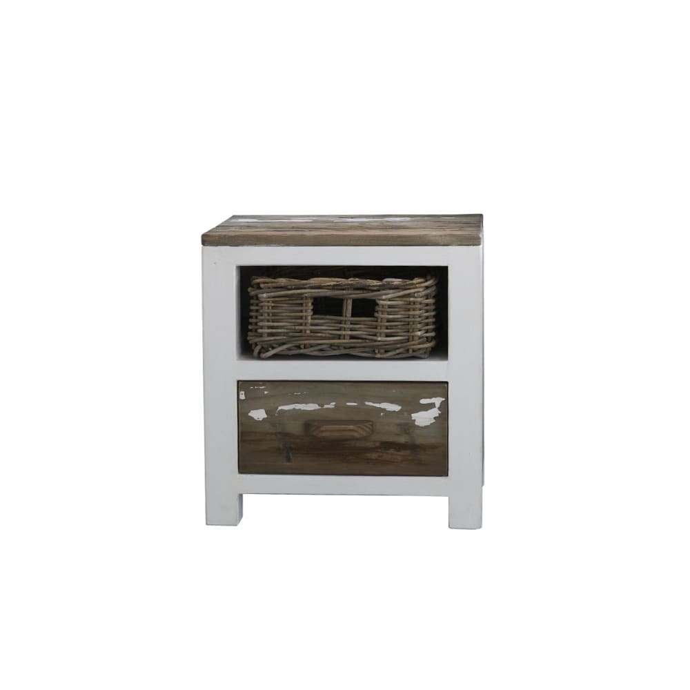 Table de chevet en pin recyclé massif