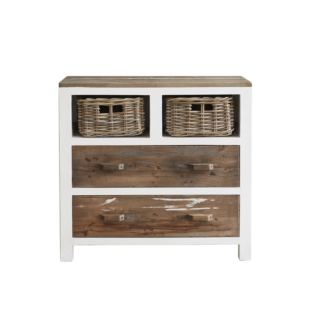 Commode en pin recyclé massif 80 cm - Maisons du Monde