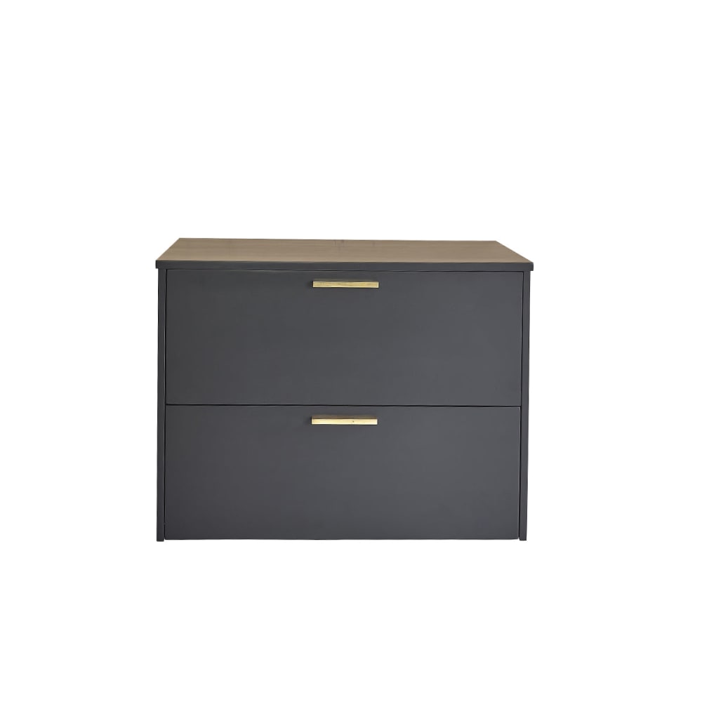 Meuble sous vasque en acacia massif noir 80 cm