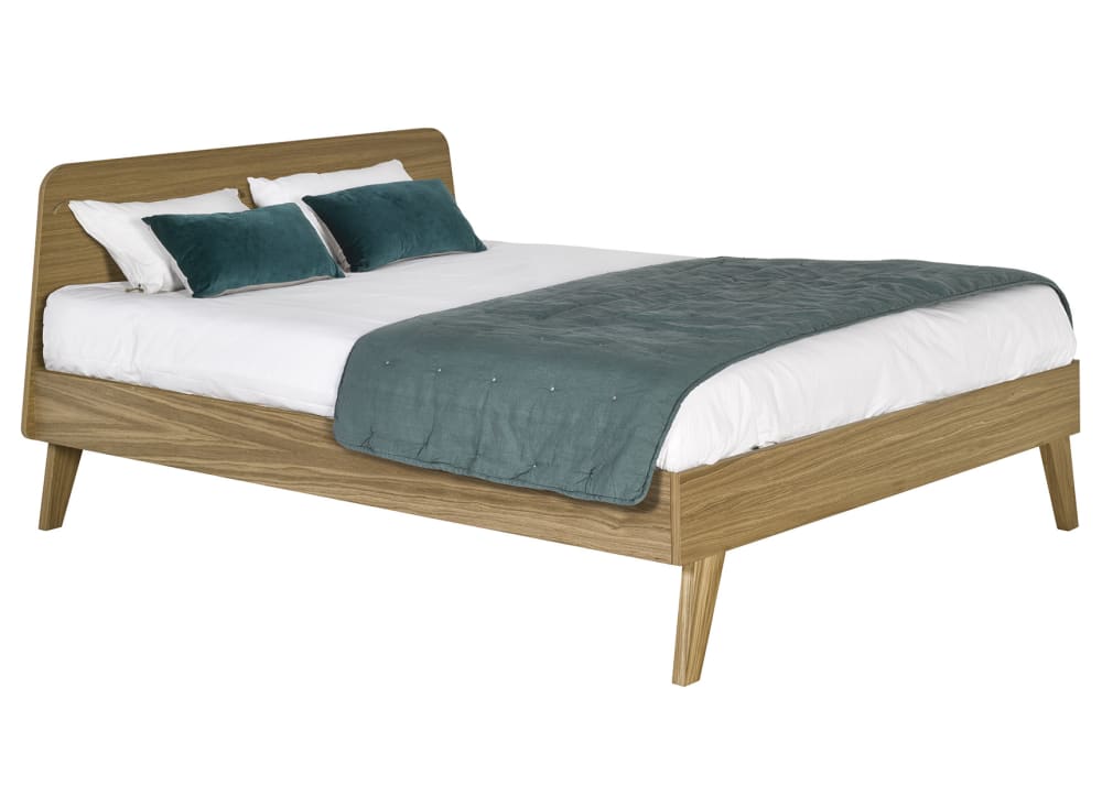 Lit double 160x200 cm en chêne