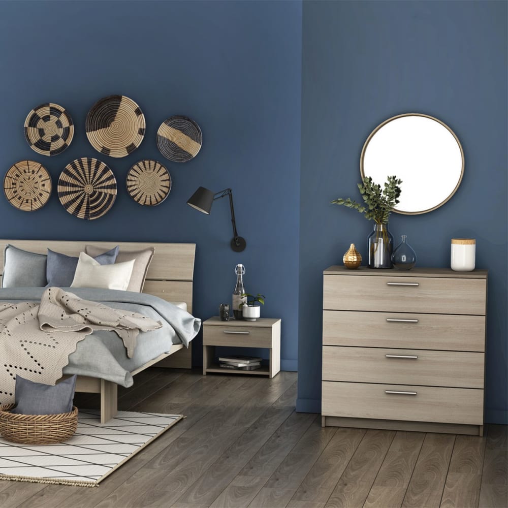 Commode 4 tiroirs l79,6 cm - décor bois clair - Maisons du Monde