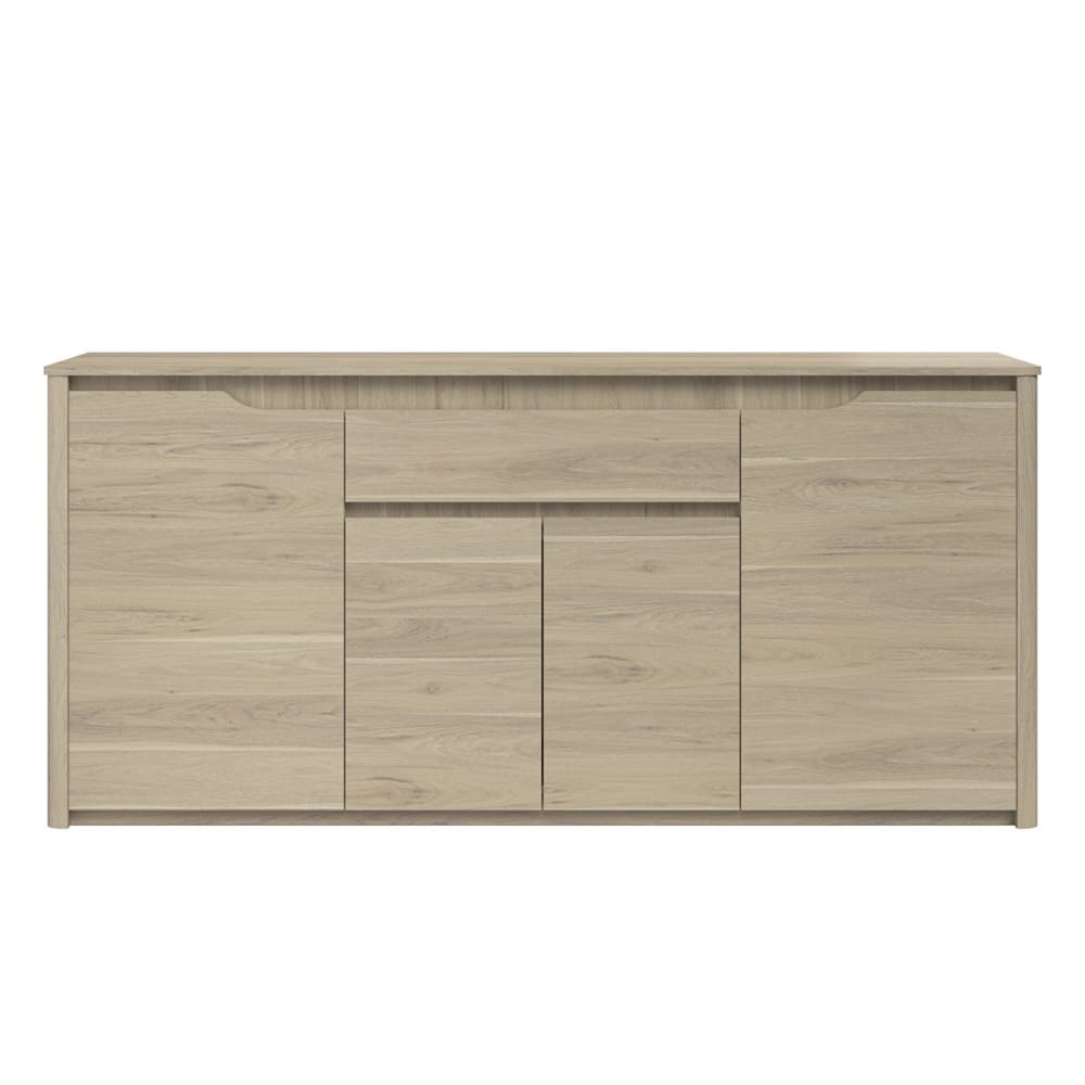 Buffet 4 Portes 1 Tiroir L185 cm - Décor Chêne