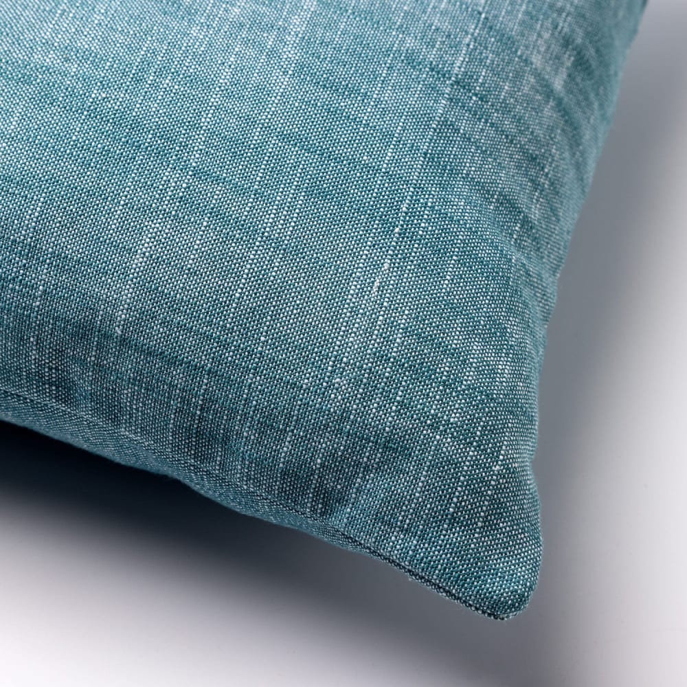 Coussin bleu en coton 45x45 cm uni — vue 3