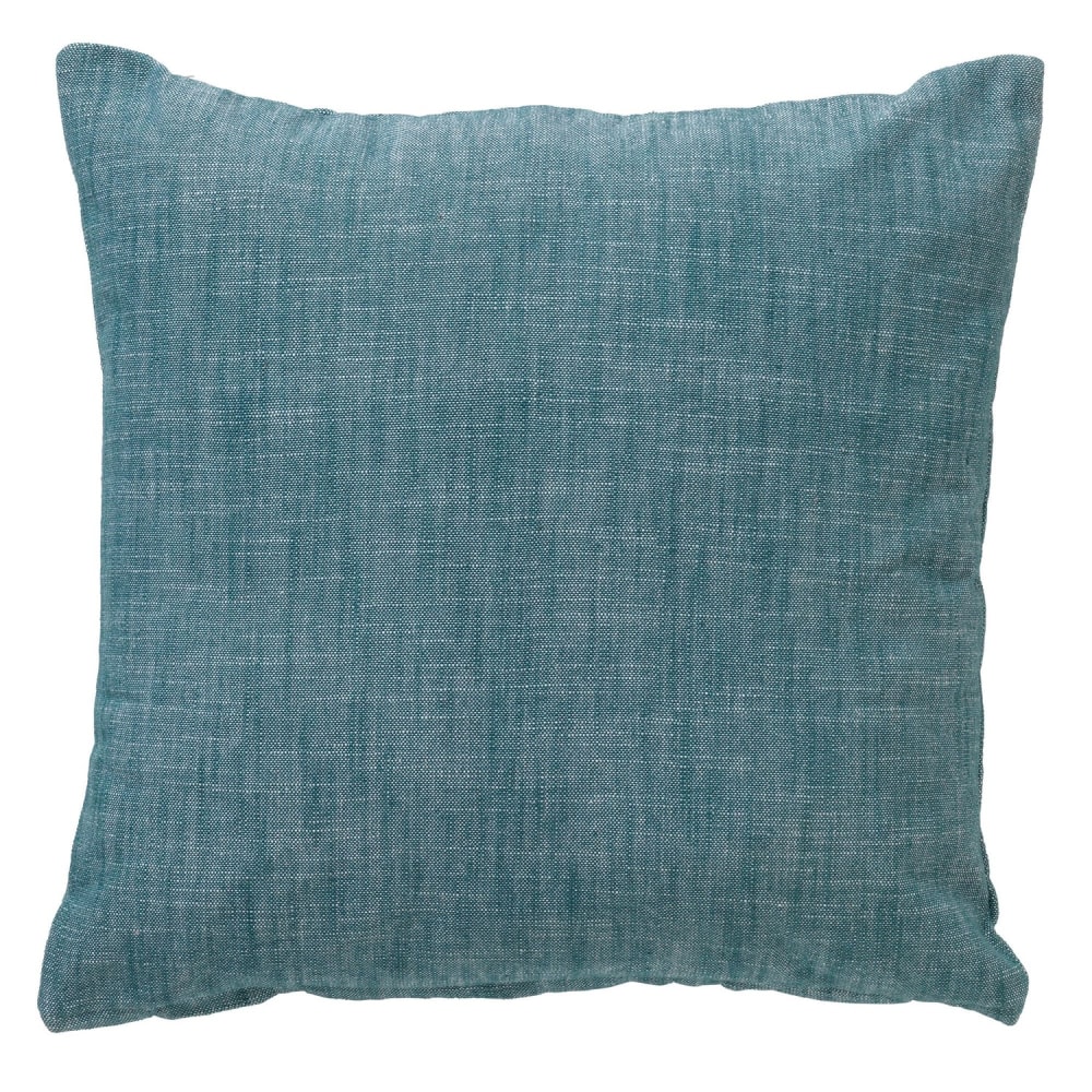 Housse de coussin bleu en coton 45x45 cm uni