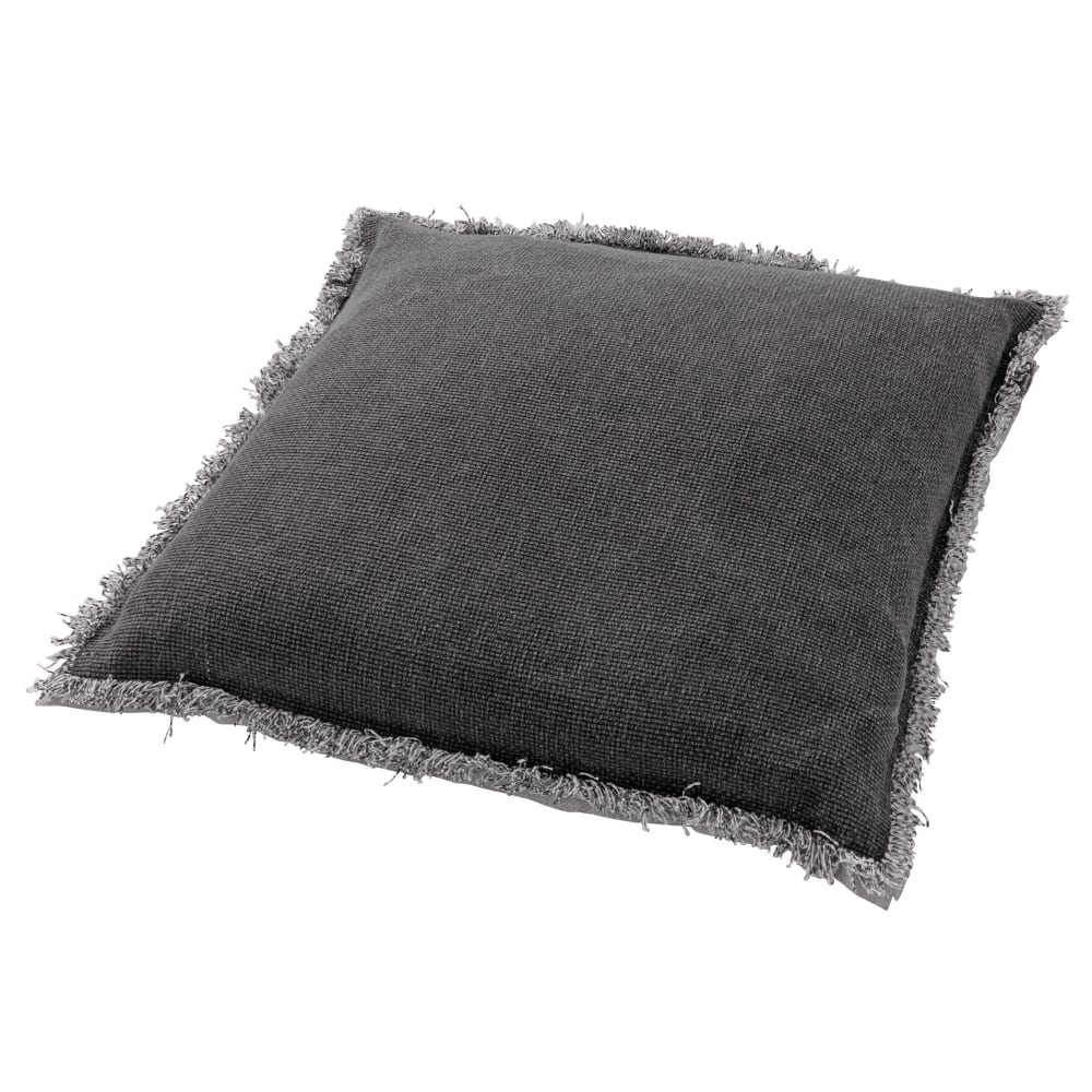 Housse de coussin gris en coton-45x45 cm uni — vue 4