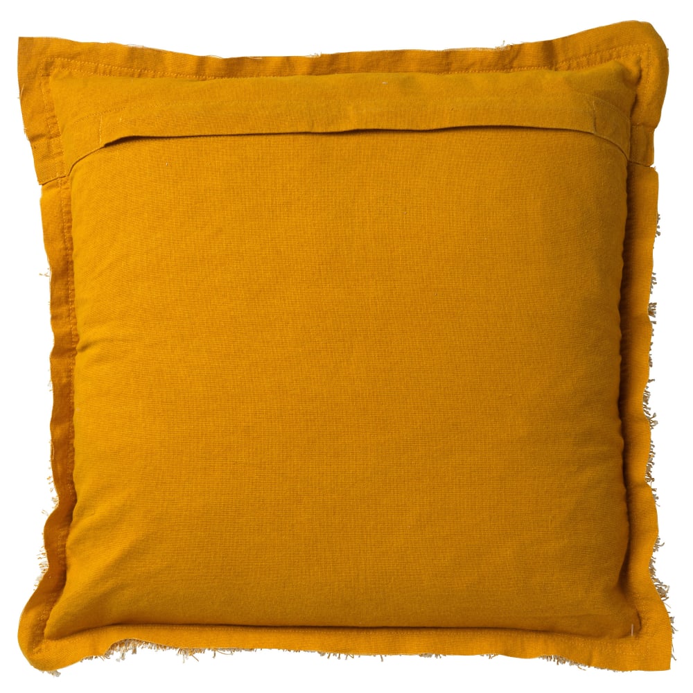 Housse de coussin jaune en coton-45x45 cm uni — vue 3