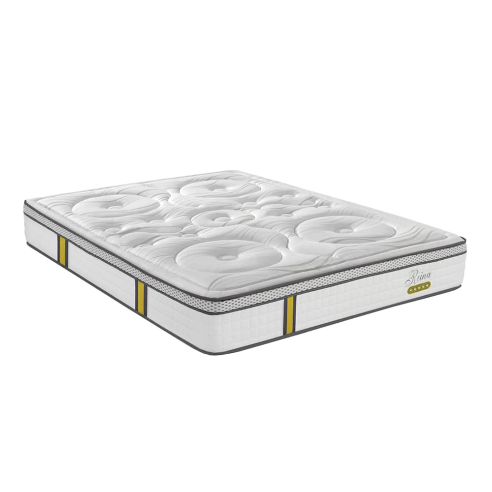 Matelas à ressorts ensachés et mémoire de forme mousse blanc 160x200