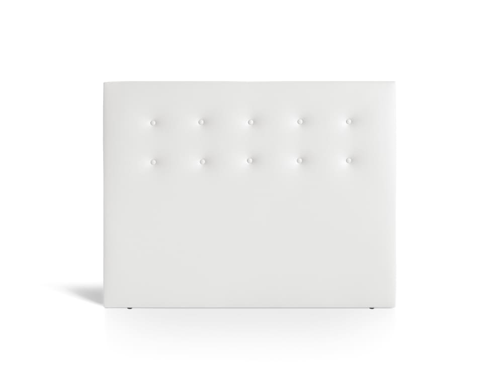 Cabecero tapizado en polipiel blanca medidas: 150x8x120