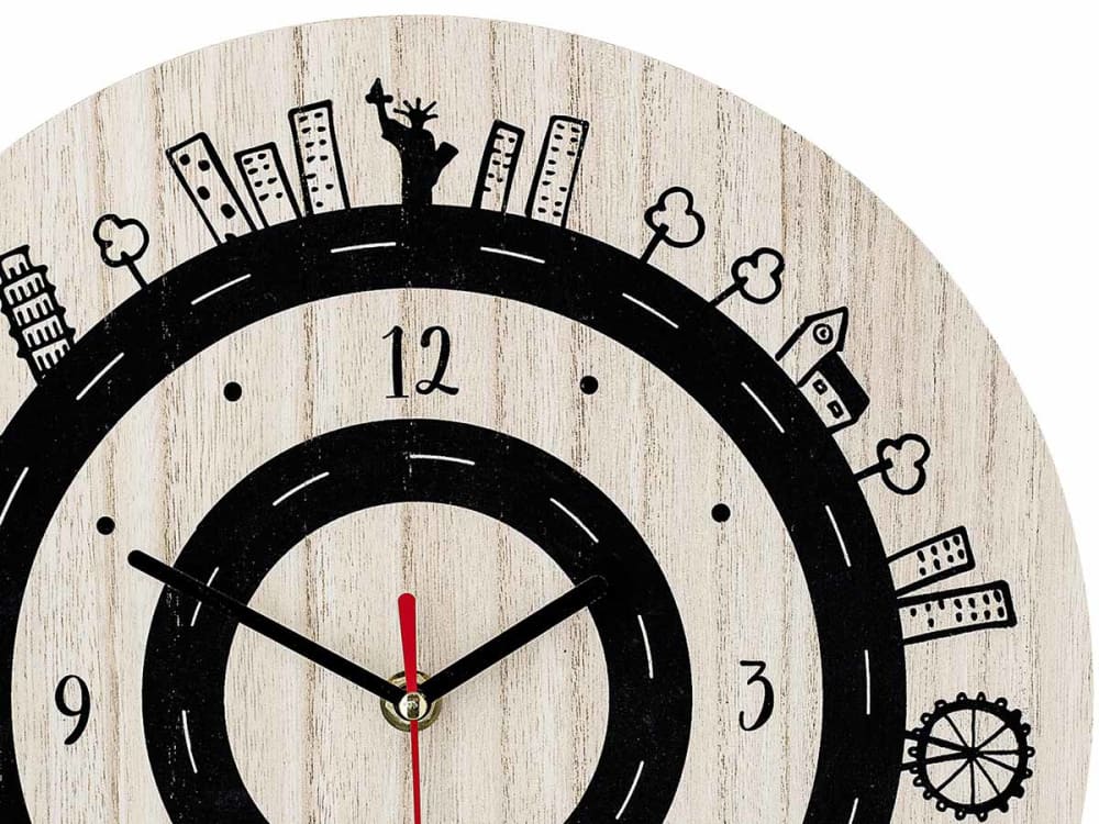 Horloge enfant en bois beige et noir - Maisons du Monde