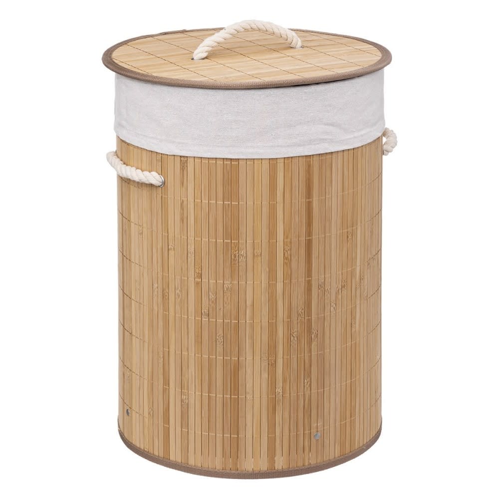 Five Simply smart Runder Wäschekorb aus Bambus 48L style modern Beige Bambus