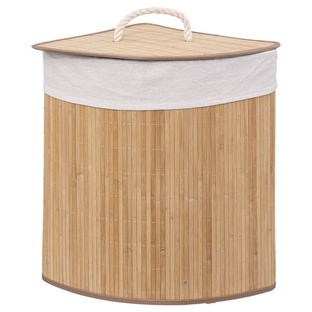 Panier à linge 48l angle bambou