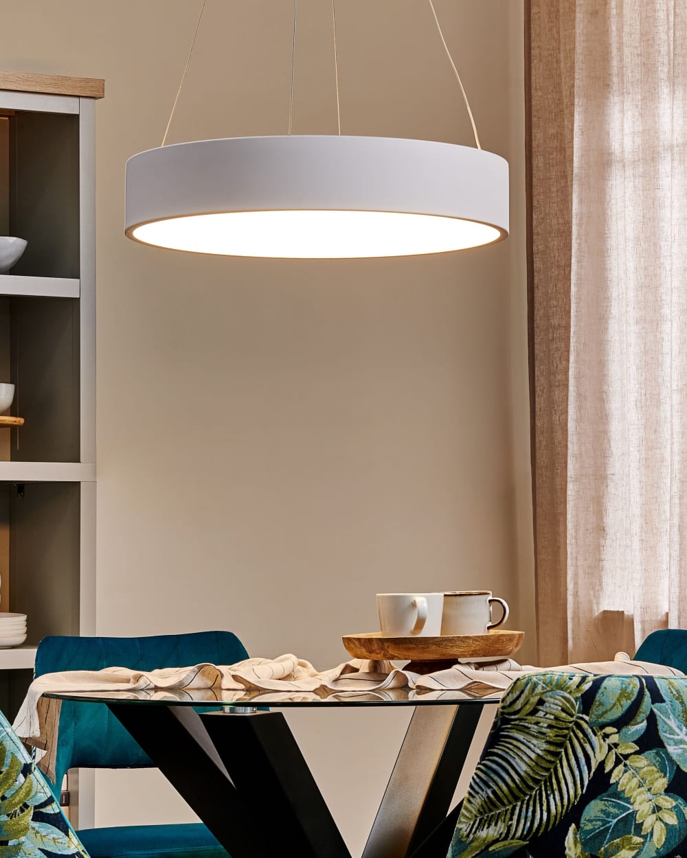 Lampe led suspendue métal blanc — vue 3