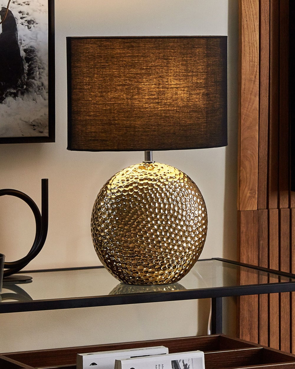 Lampe à poser céramique doré — vue 3